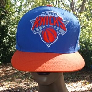 Mitchell & Ness Knicks Blue and Orange Snapback Hat